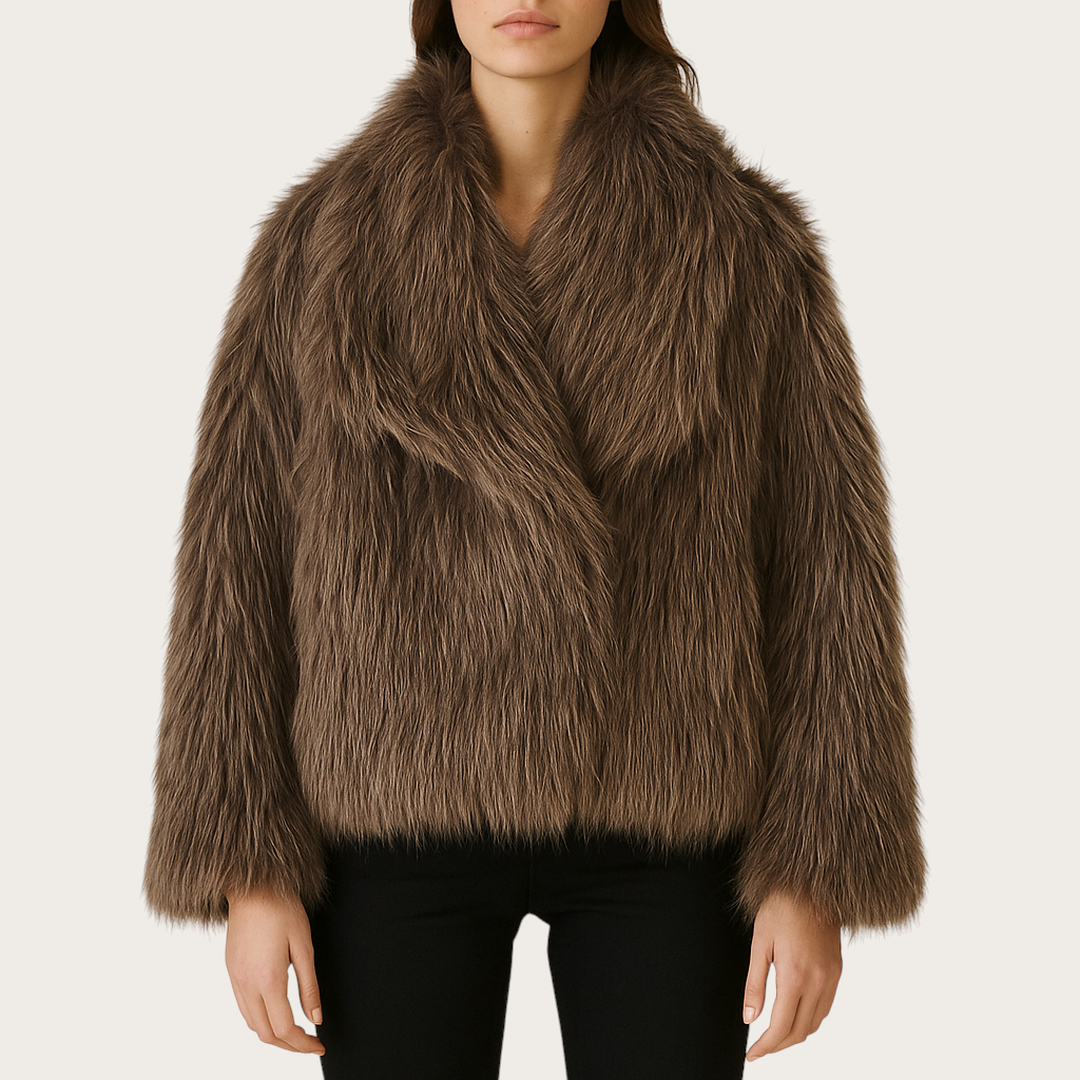 Damska Zimowa Kurtka Ze Sztucznym Futerkiem | Długi Rękaw