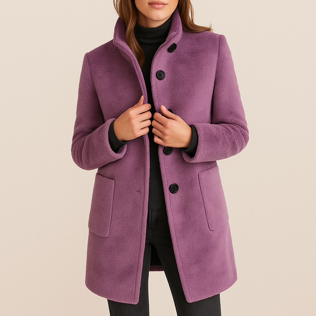 Damski Casualowy Zimowy Płaszcz | Z Guzikami