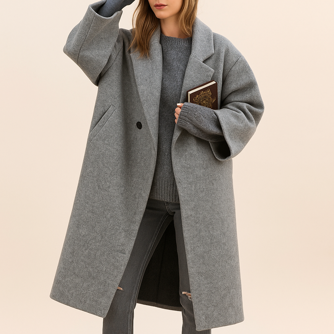 Damski Długi Casualowy Płaszcz | Jesień