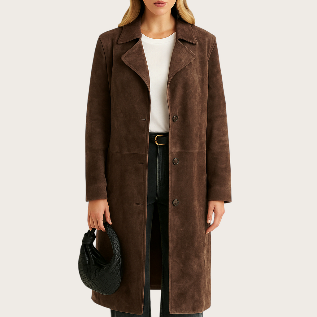 Damski Zimowy Płaszcz Trenczowy | Z Zamkiem