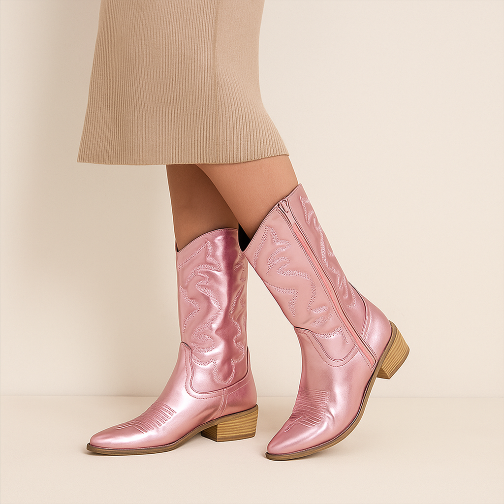 Damskie Kozaki Kowbojskie Z Zamkiem | Na Słupku