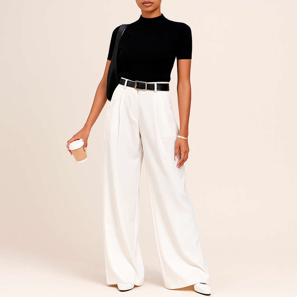 Damskie Spodnie Z Wysokim Stanem | Długie