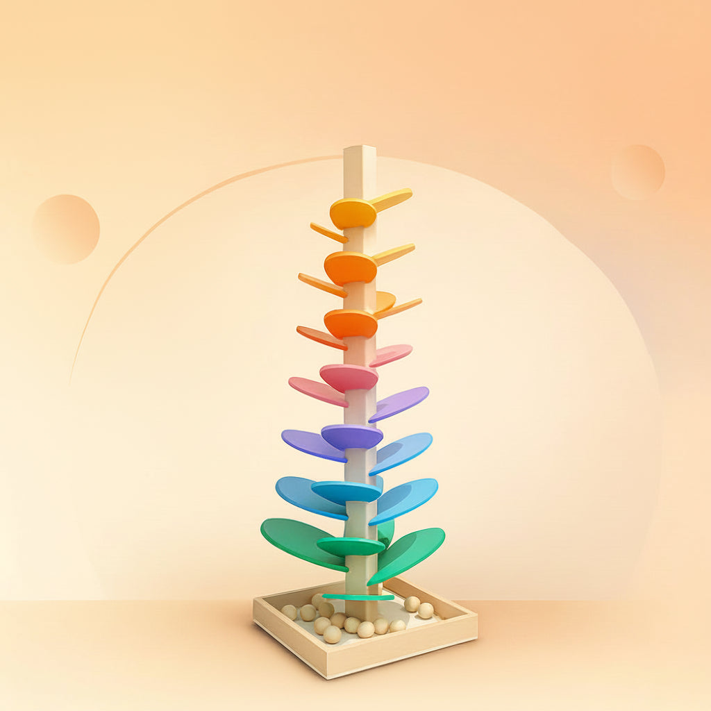 Holz Kugelbahn Bunt Pädagogisches Spielzeug - Image 3