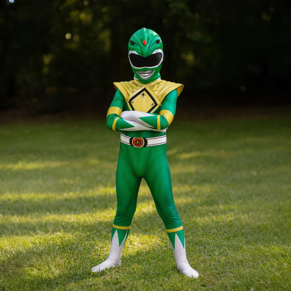 Kids Cosplay Costume Jumpsuit with Mask - Ranger Style Superhero Outfit - Image 3