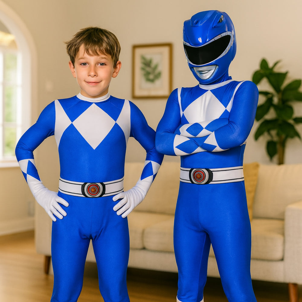 Kids Cosplay Costume Jumpsuit with Mask - Ranger Style Superhero Outfit - Image 6
