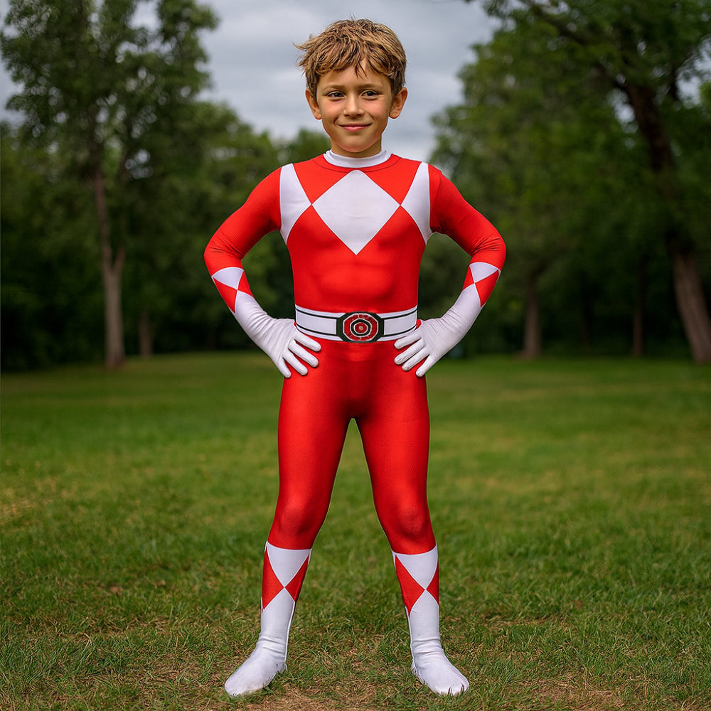 Kids Cosplay Costume Jumpsuit with Mask - Ranger Style Superhero Outfit