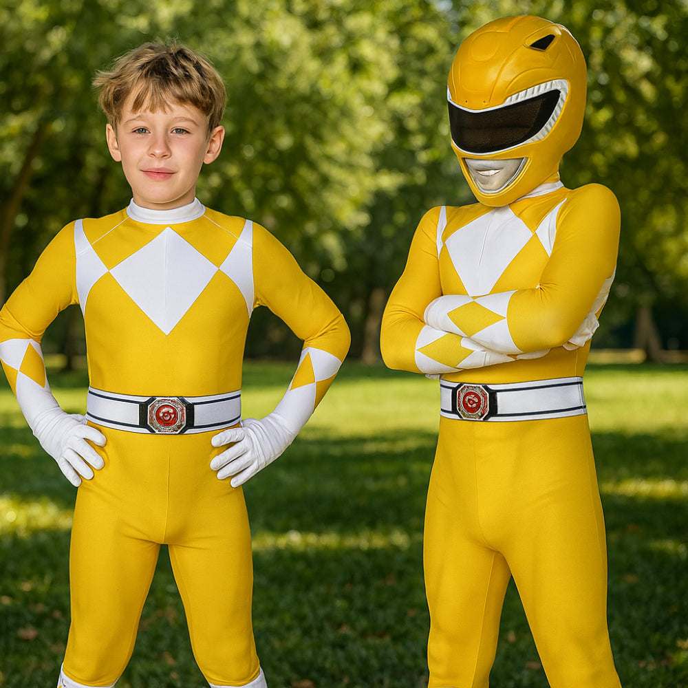 Kids Cosplay Costume Jumpsuit with Mask - Ranger Style Superhero Outfit - Image 10