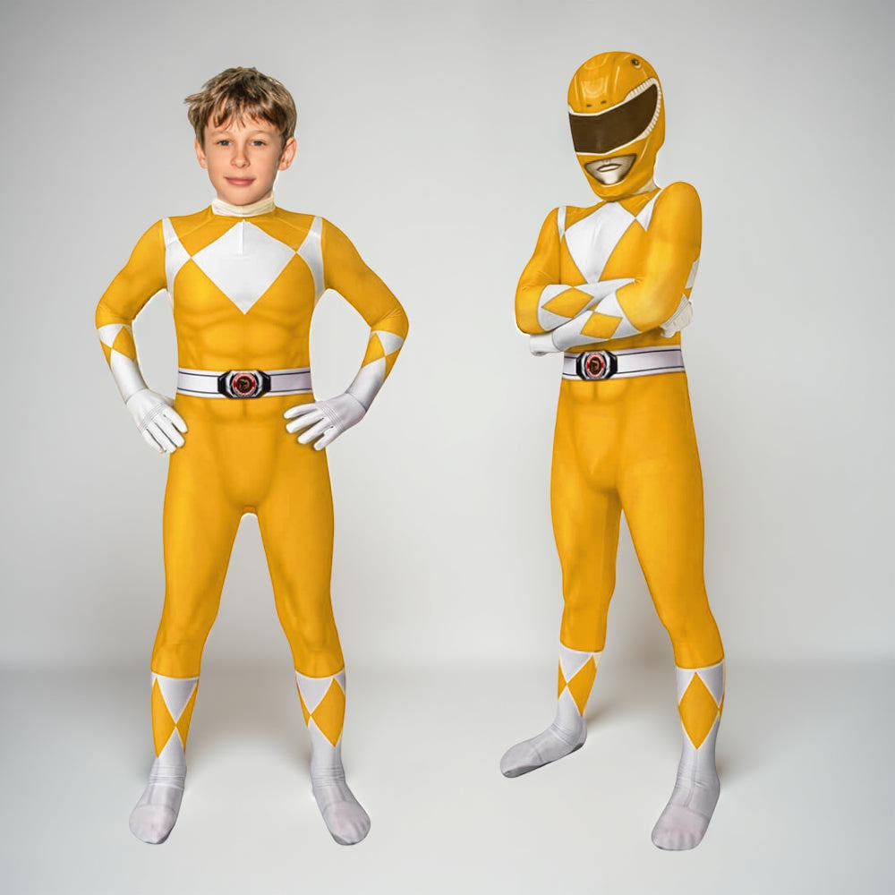 Kids Cosplay Costume Jumpsuit with Mask - Ranger Style Superhero Outfit - Image 11