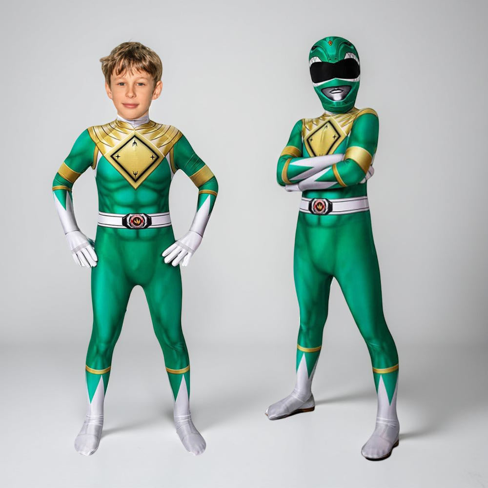 Kids Cosplay Costume Jumpsuit with Mask - Ranger Style Superhero Outfit - Image 4