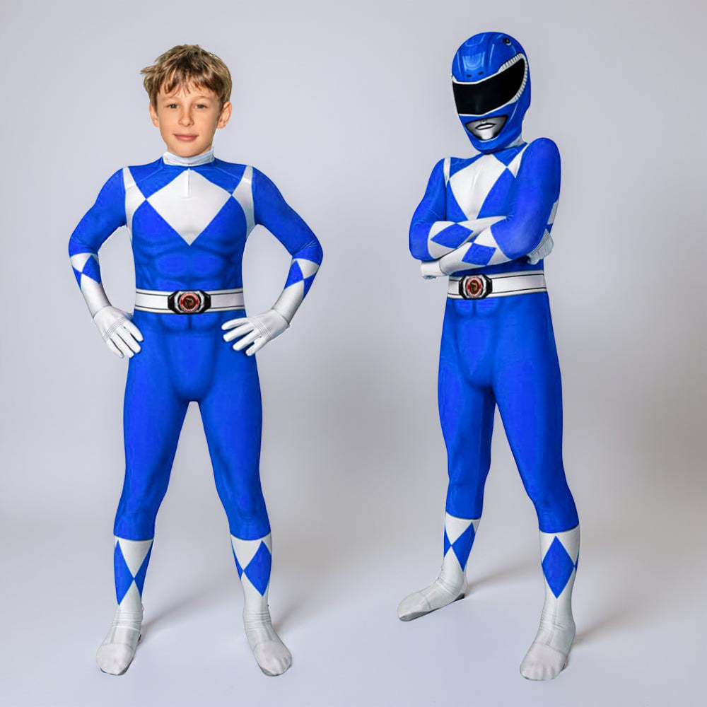 Kids Cosplay Costume Jumpsuit with Mask - Ranger Style Superhero Outfit - Image 7
