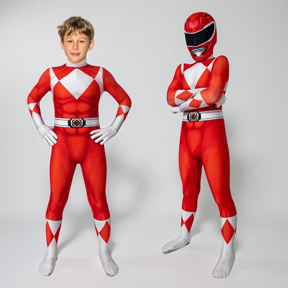 Kids Cosplay Costume Jumpsuit with Mask - Ranger Style Superhero Outfit - Image 2