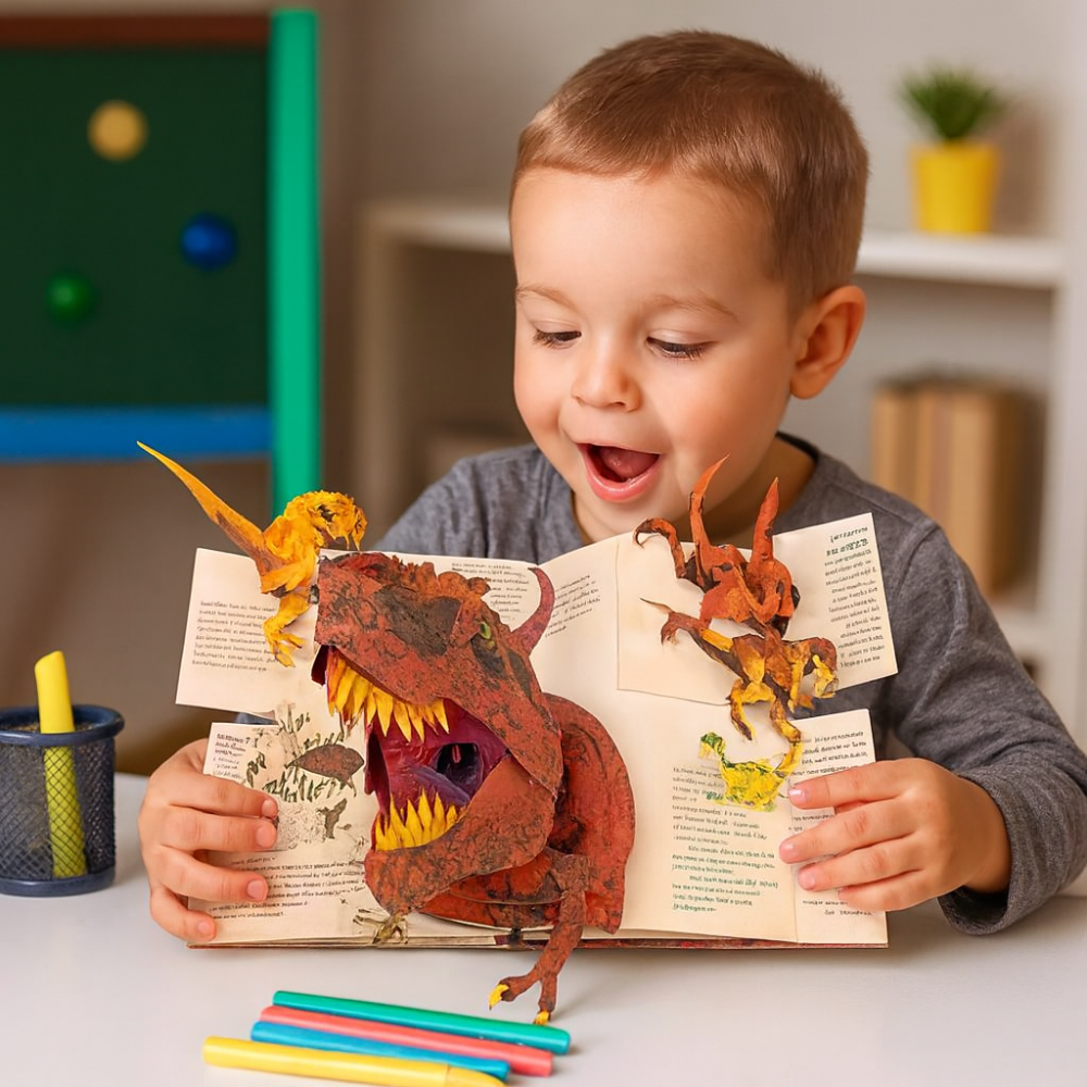 Kids Dinosaur Pop-Up Book - 3D Interactive Educational Science Gift