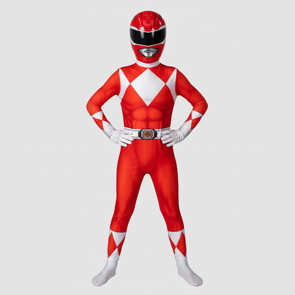 Kids Cosplay Costume Jumpsuit with Mask - Ranger Style Superhero Outfit - Image 14
