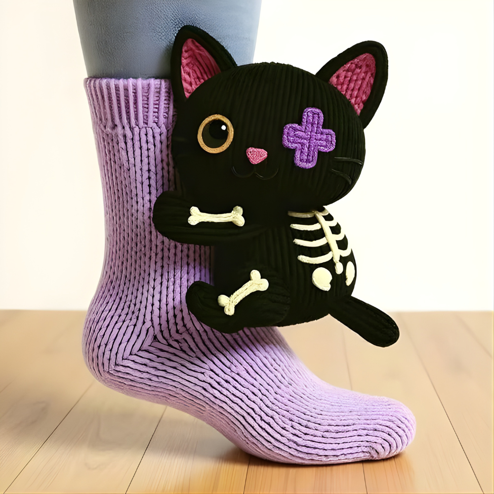 Kuschelsocken Unisex Winter Warm Weich Tiermotiv Haussocken - Image 14