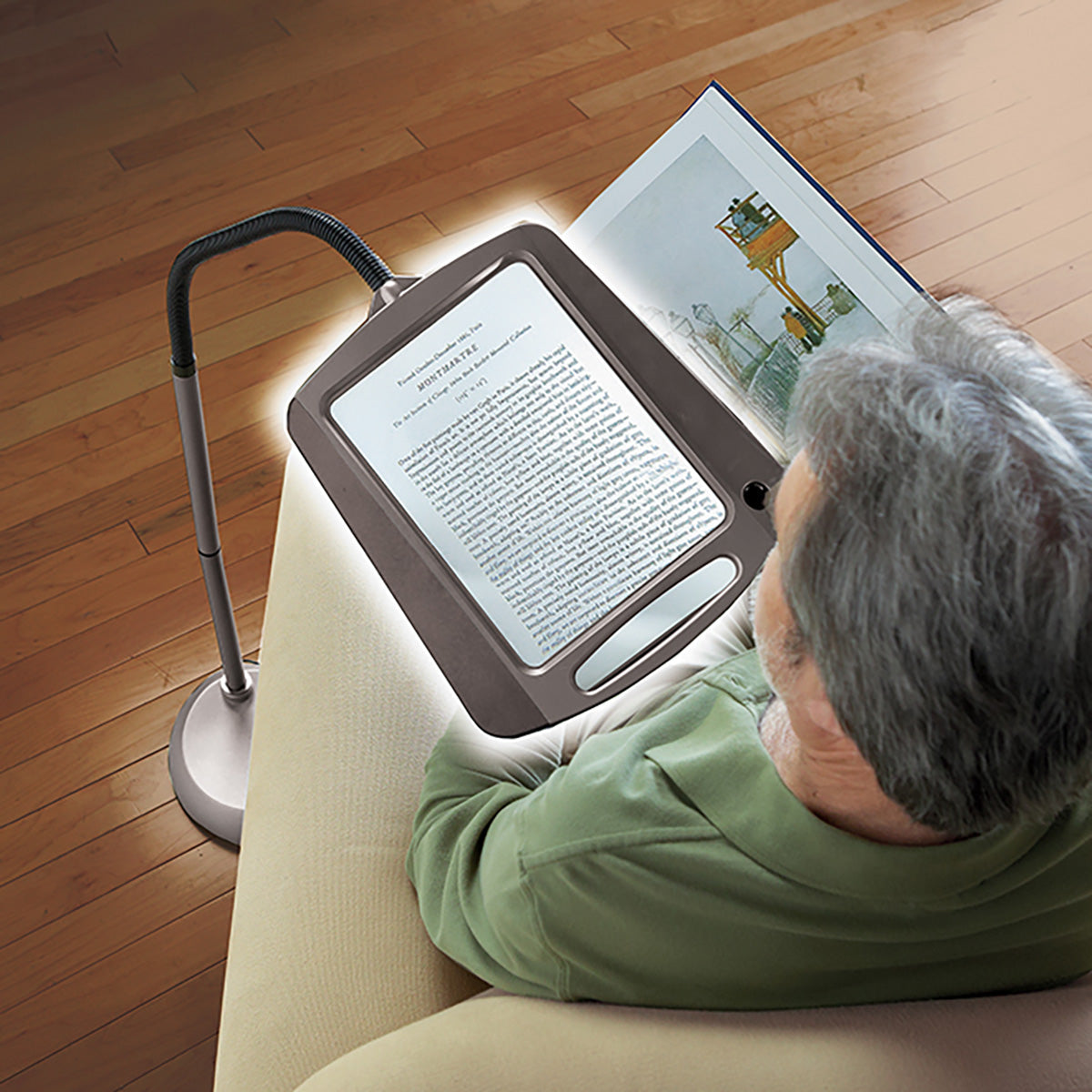 Leselampe Standlupe LED Lampe Full Page Vergrößerung Lesen - Image 5