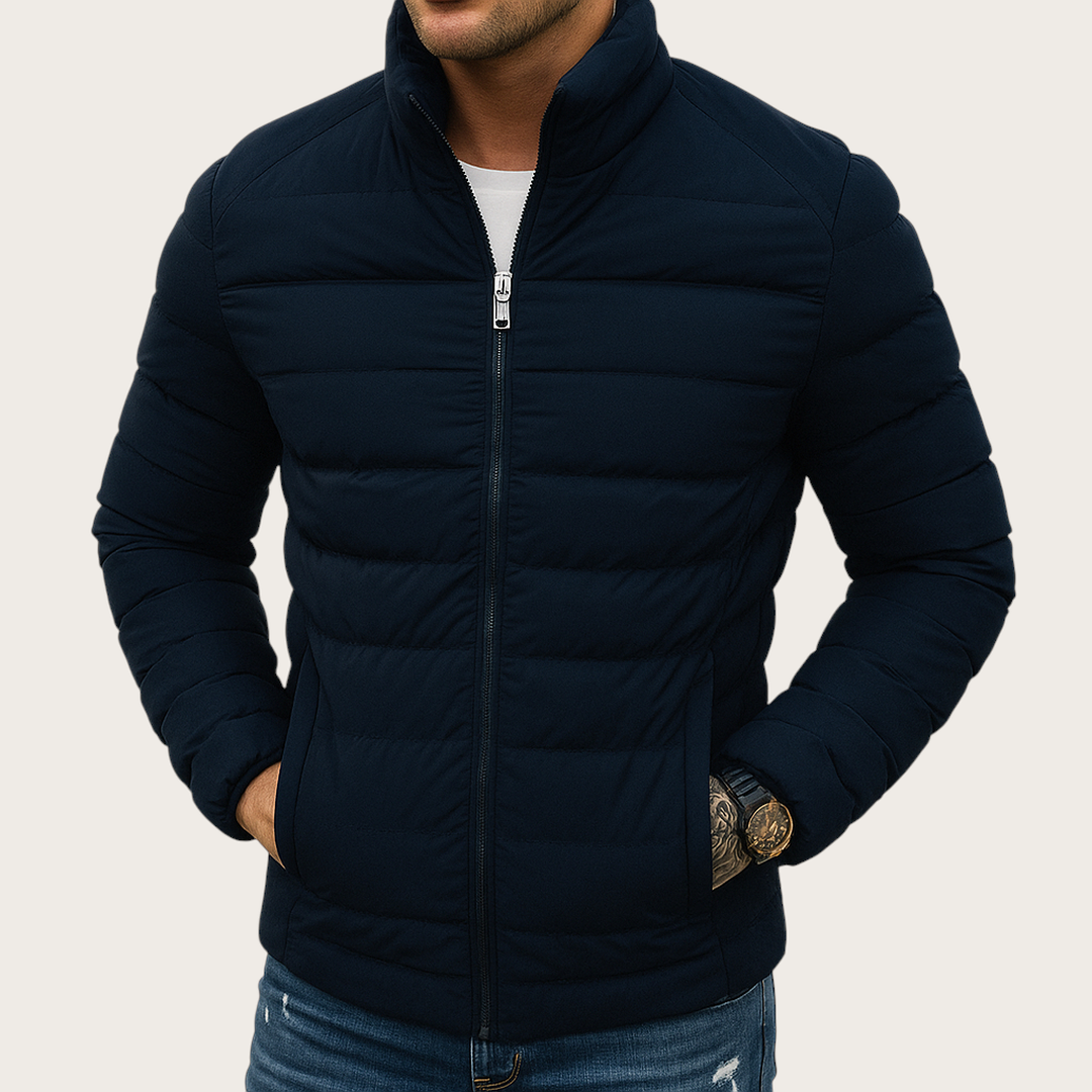 Męska Zimowa Pikowana Kurtka | Dopasowany Krój