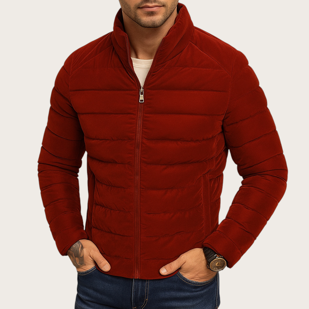Męska Zimowa Pikowana Kurtka | Dopasowany Krój