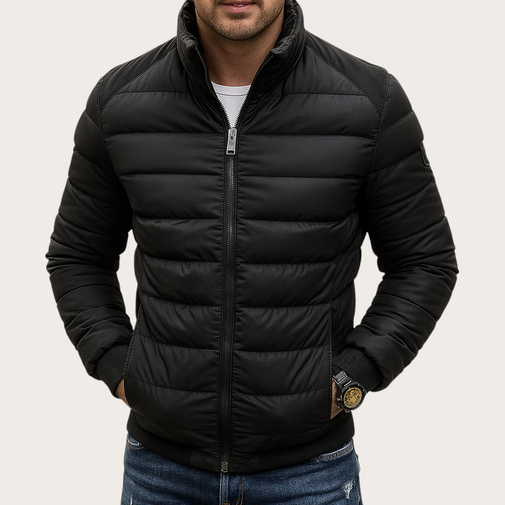 Męska Zimowa Pikowana Kurtka | Dopasowany Krój