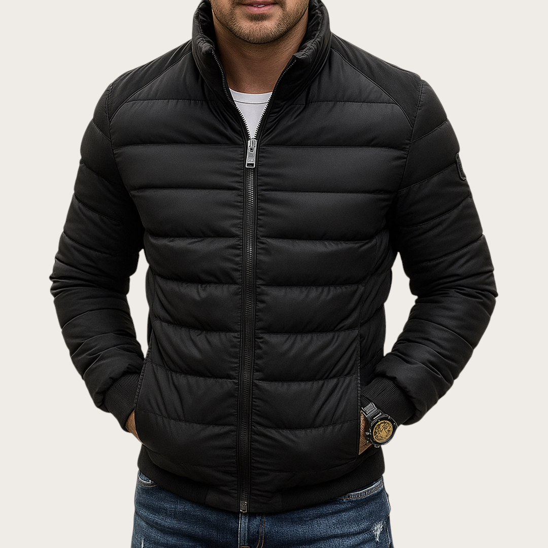 Męska Zimowa Pikowana Kurtka | Dopasowany Krój
