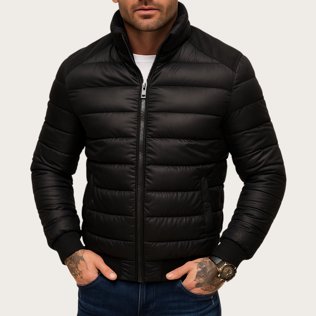 Męska Zimowa Pikowana Kurtka | Dopasowany Krój