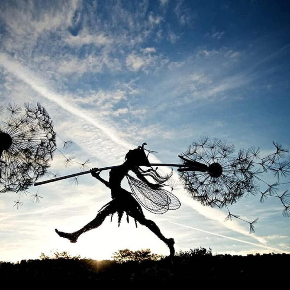 Metal Fairy Garden Sculptures Outdoor Decorative Yard Art - Image 5