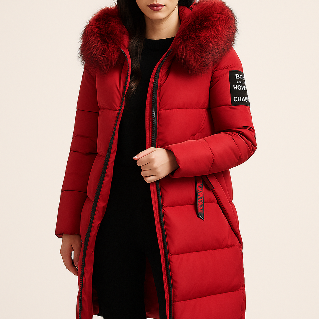 Płaszcz Z Futrzanym Detalem I Kapturem Dla Kobiet | Zima