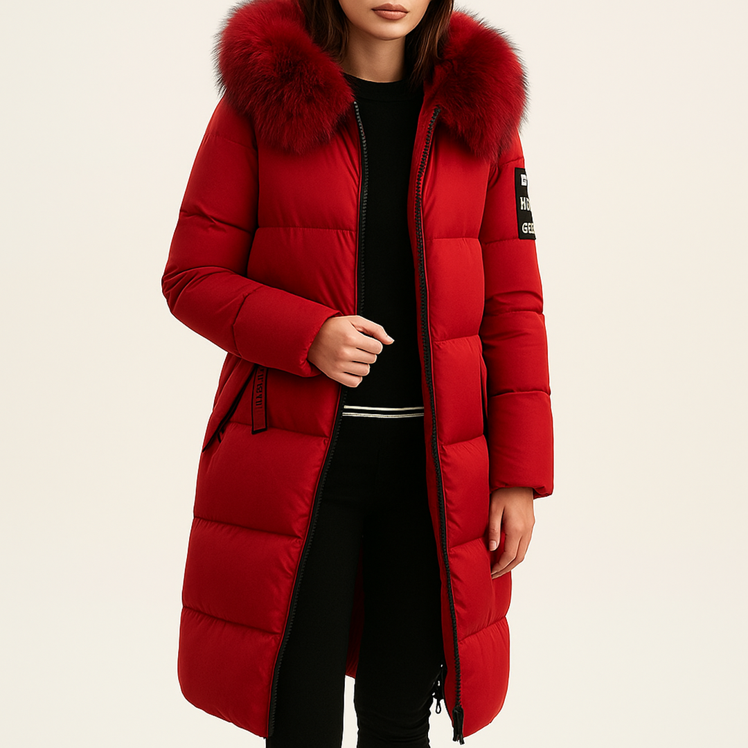 Płaszcz Z Futrzanym Detalem I Kapturem Dla Kobiet | Zima