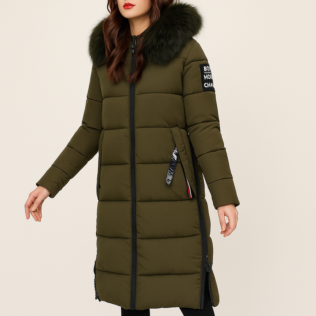 Płaszcz Z Futrzanym Detalem I Kapturem Dla Kobiet | Zima