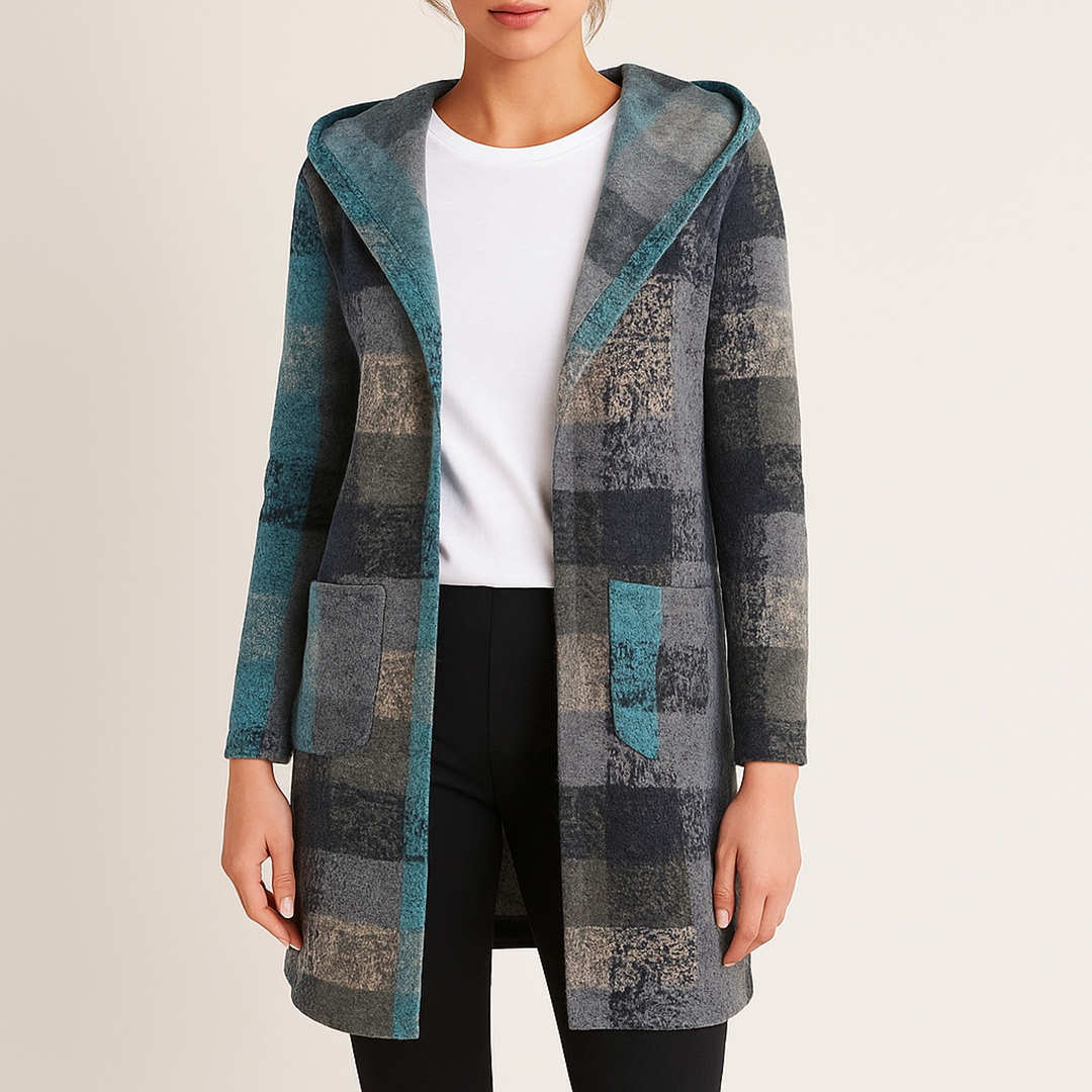 Damska Kolorowa Kamizelka Z Kapturem | Długa