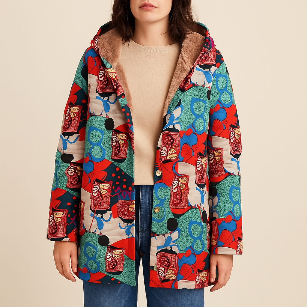 Polarowa Kurtka Z Kapturem Dla Kobiet | Z Nadrukiem