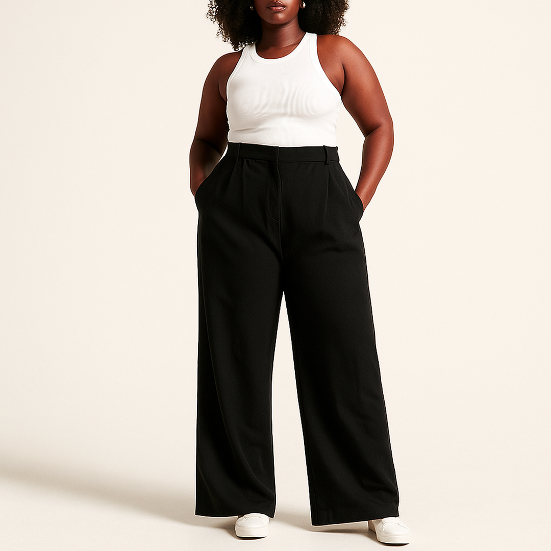 Spodnie Z Wysokim Stanem Dla Kobiet | Luźny Krój