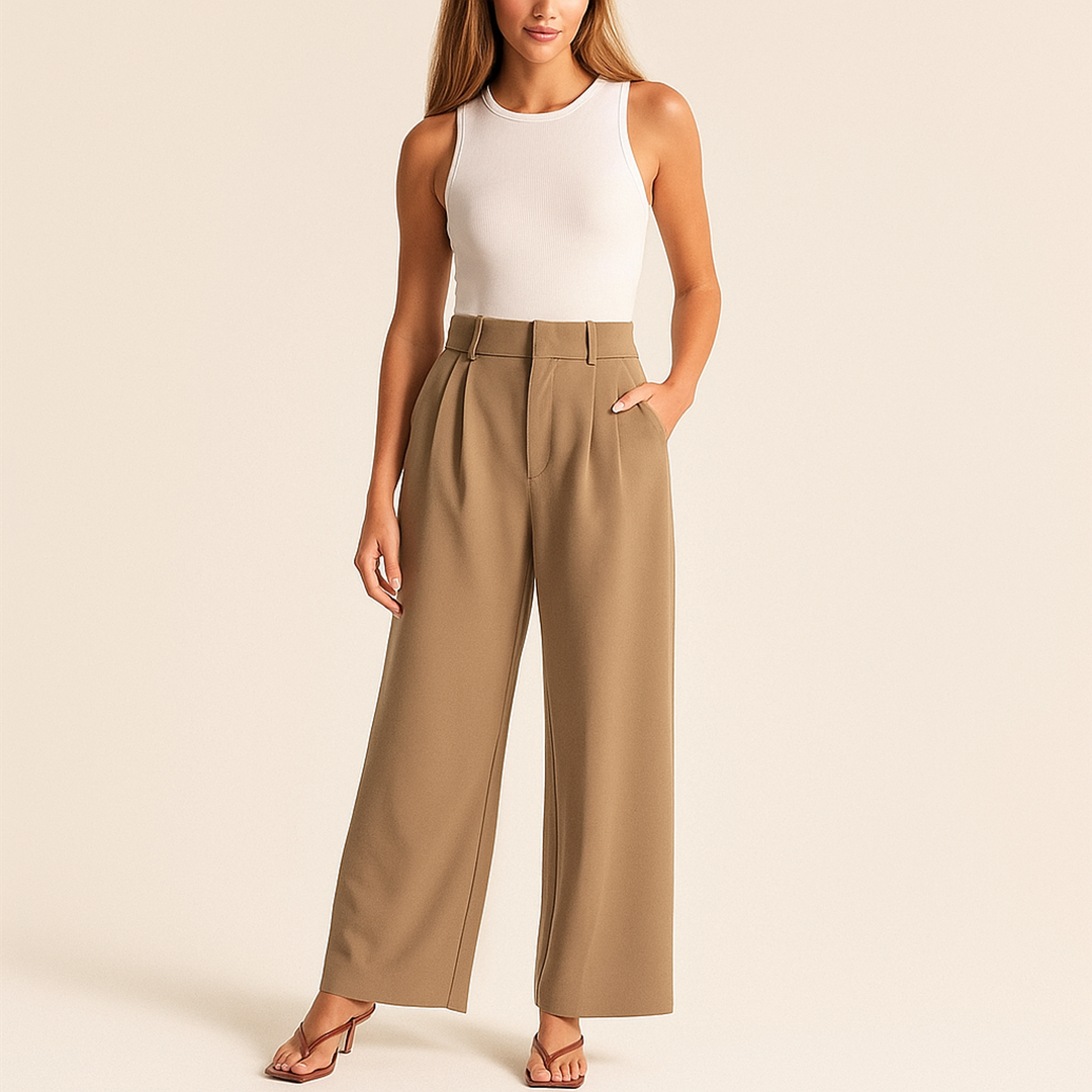 Spodnie Z Wysokim Stanem Dla Kobiet | Luźny Krój