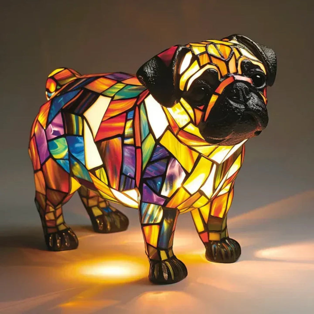Table Lamp Stained Glass Dog Style Animal Decor Light - Image 11