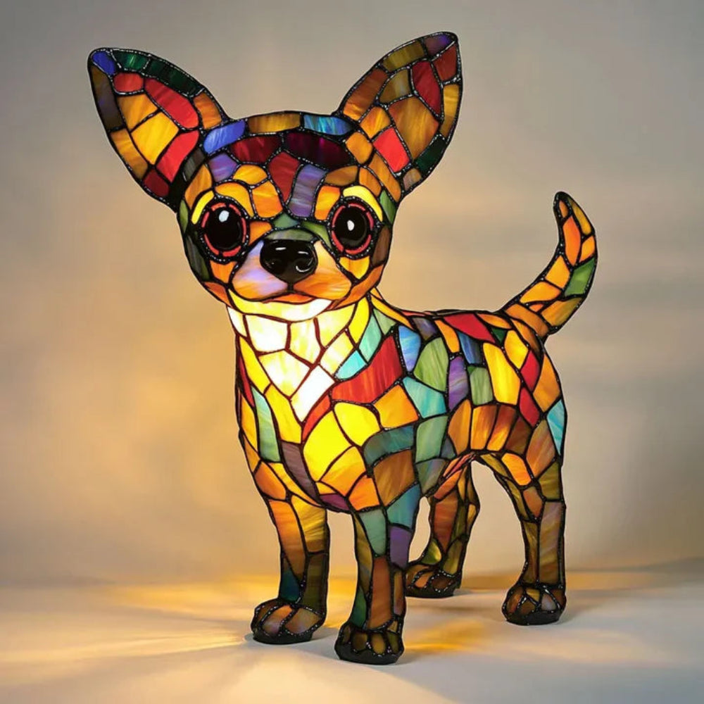 Table Lamp Stained Glass Dog Style Animal Decor Light - Image 5