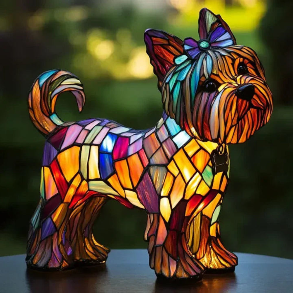 Table Lamp Stained Glass Dog Style Animal Decor Light - Image 6