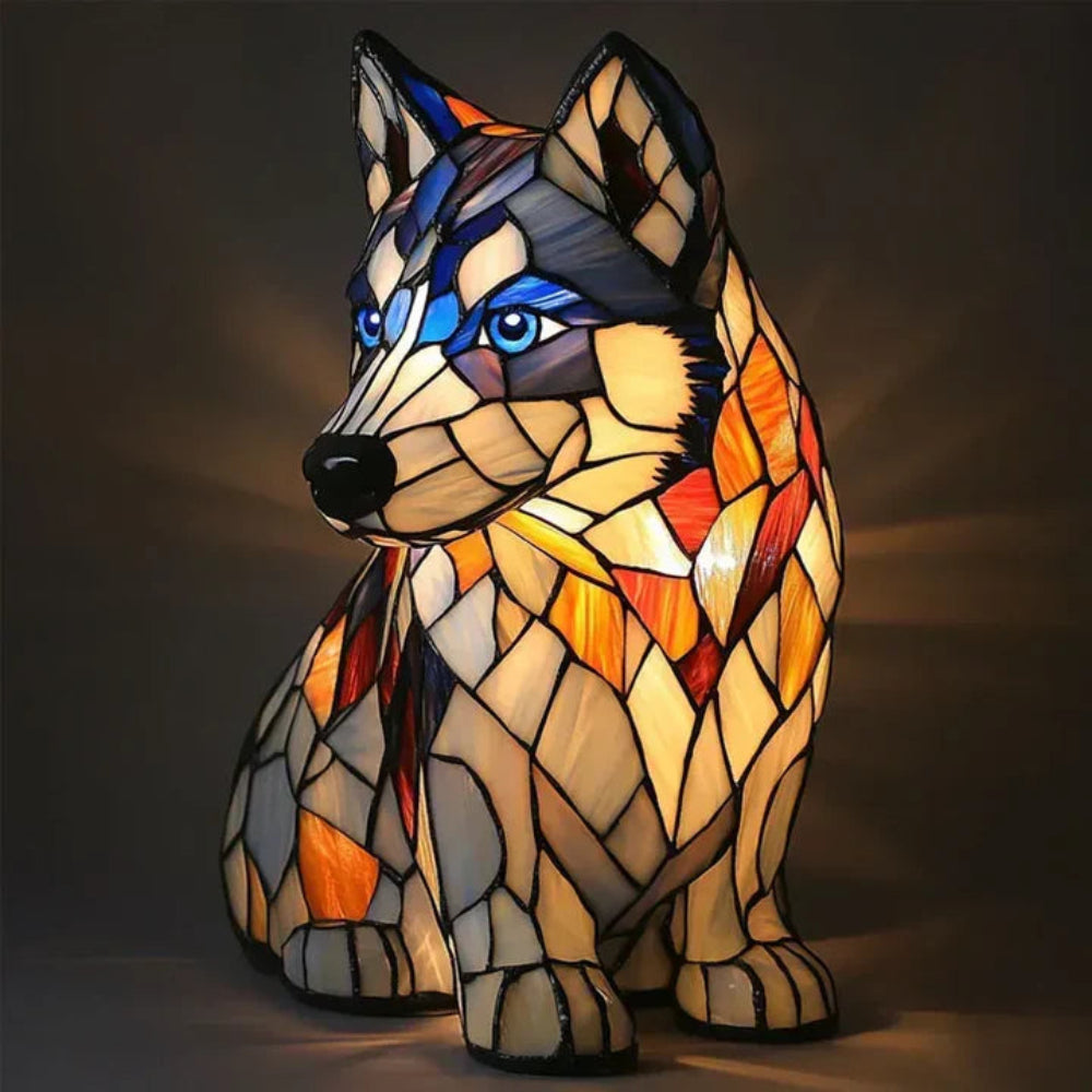 Table Lamp Stained Glass Dog Style Animal Decor Light - Image 10