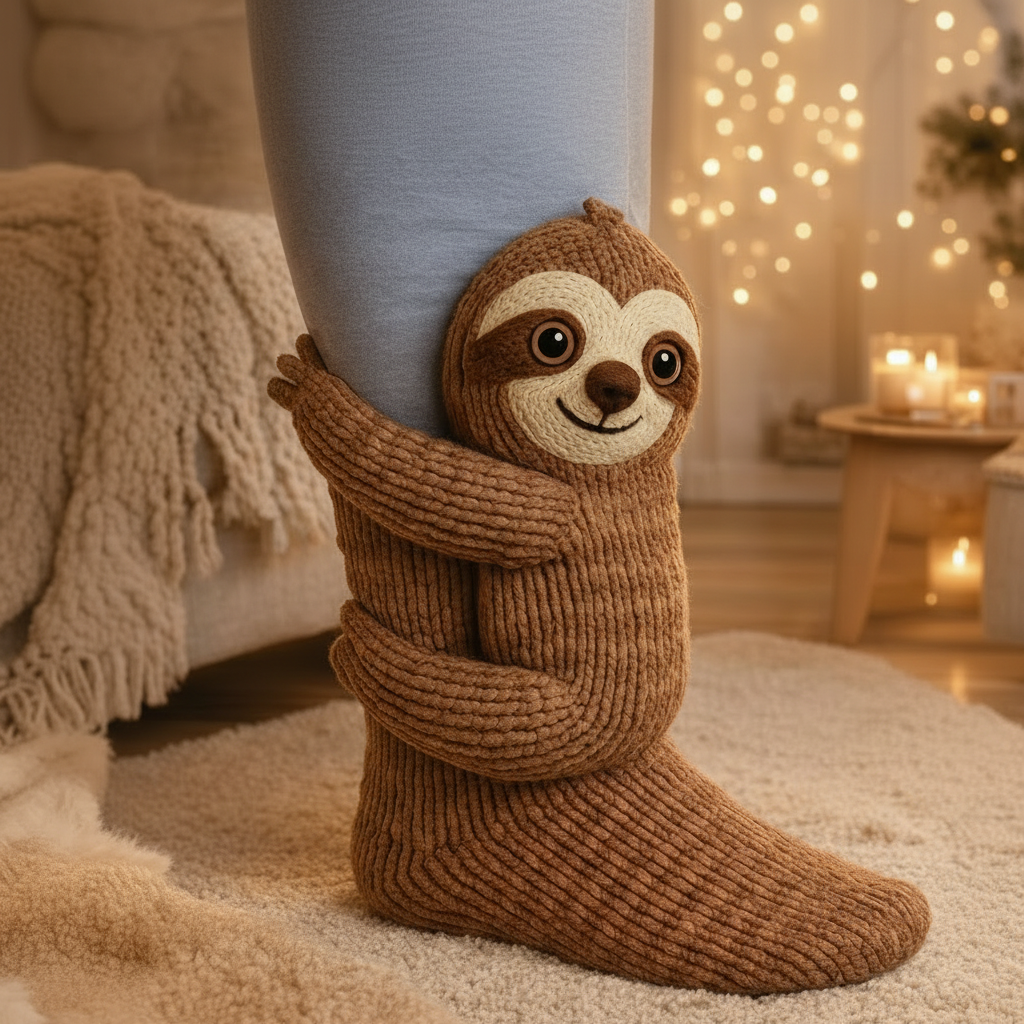 Unisex Animal Motif Socks - Cozy 3D Knit Slipper Footwear for Home - Image 4