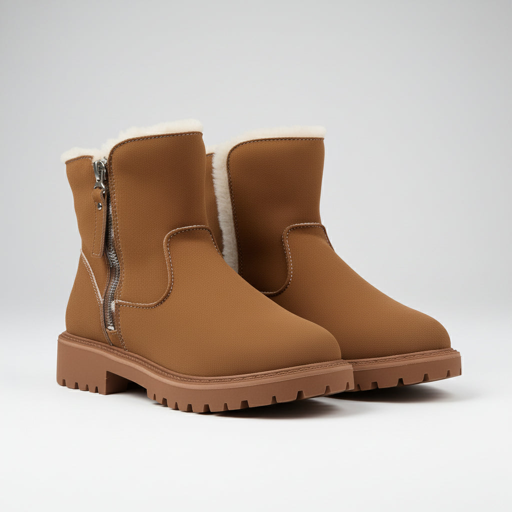 Kozaki Śnieżne Damskie Ciepłą Podszewką Antypoślizgową Podeszwą