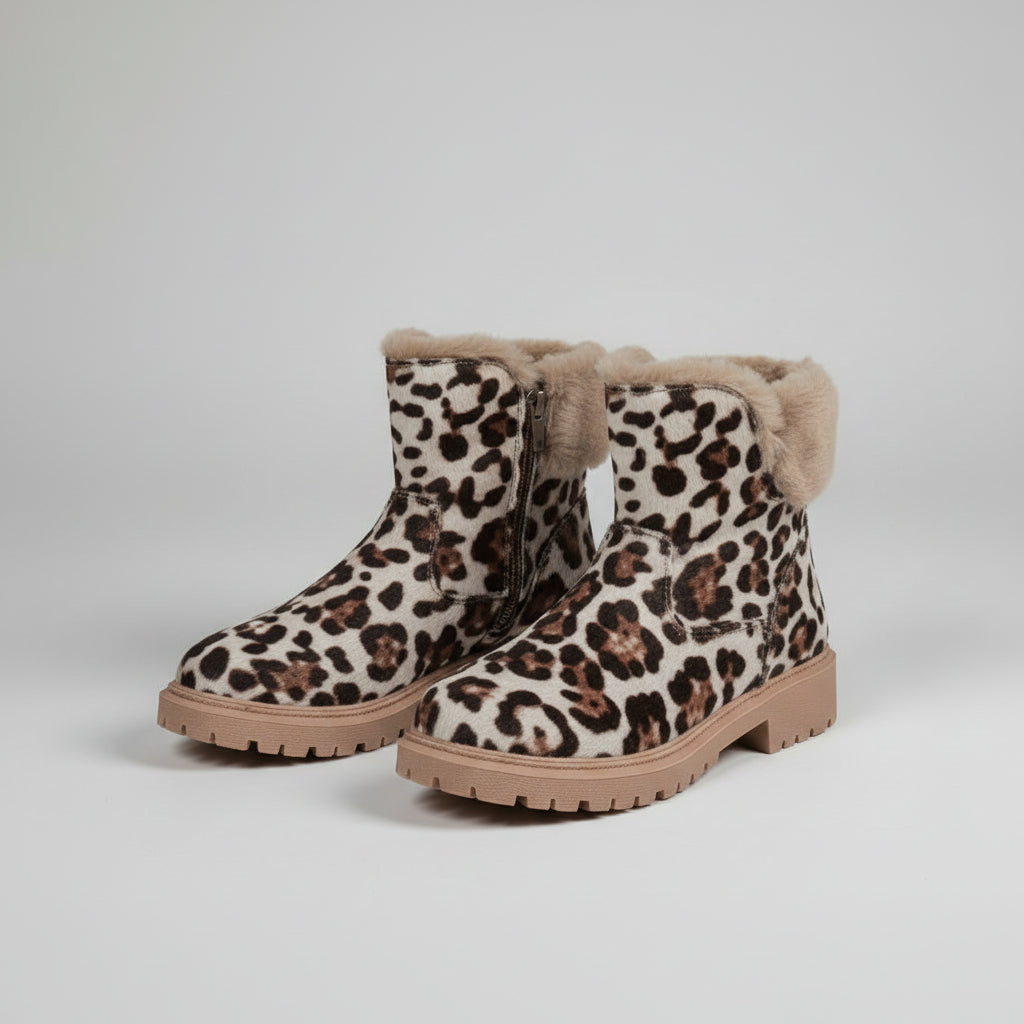 Kozaki Śnieżne Damskie Ciepłą Podszewką Antypoślizgową Podeszwą