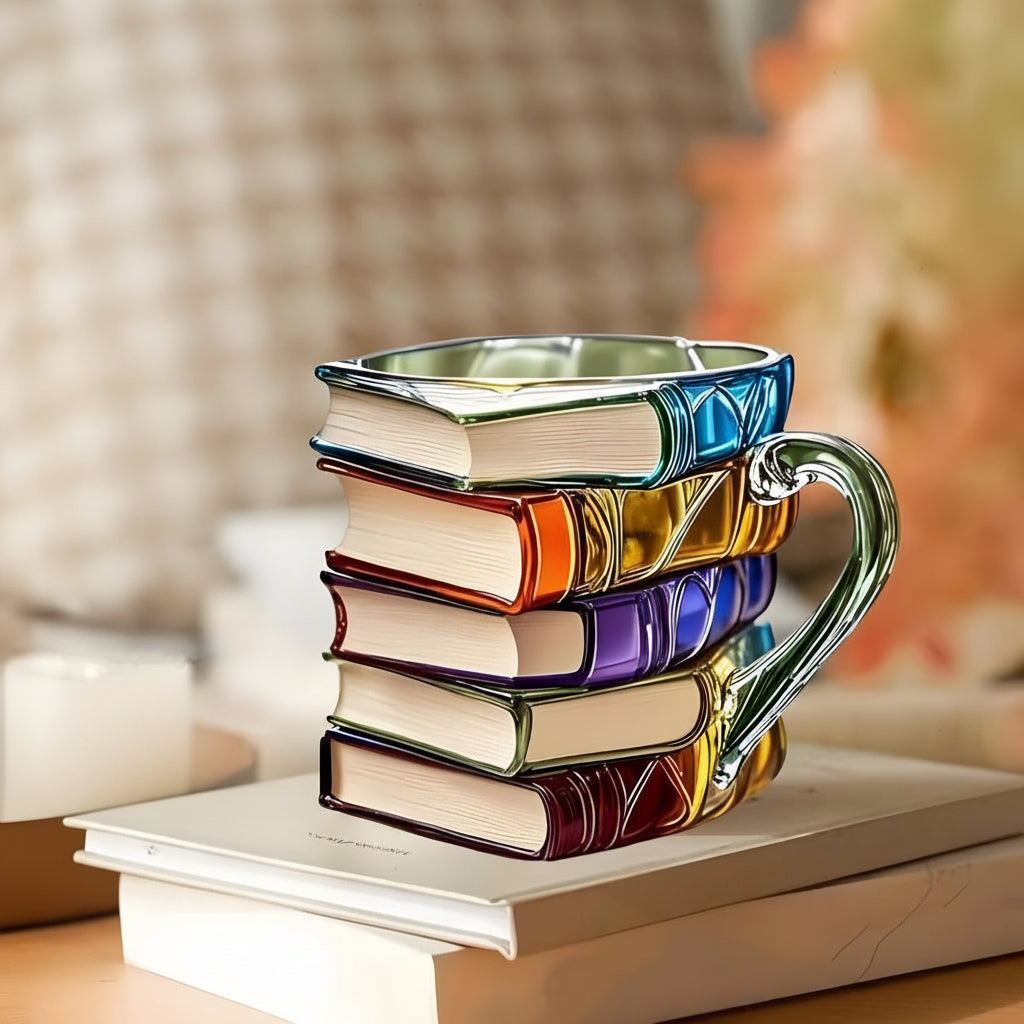 Resin-Becher Buntes 3D Buch Design - Image 8