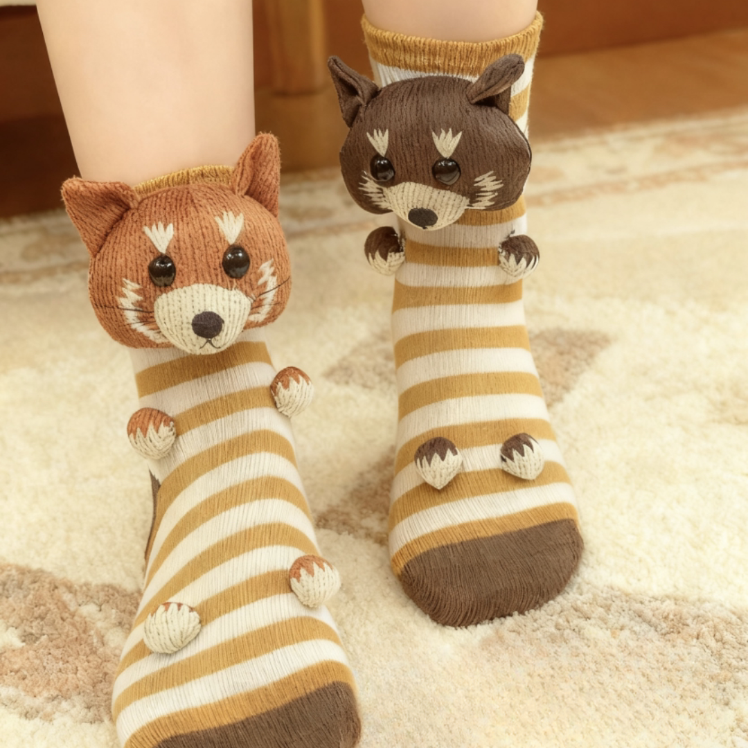 Kuschelsocken Unisex Winter Warm Weich Tiermotiv Haussocken - Image 12