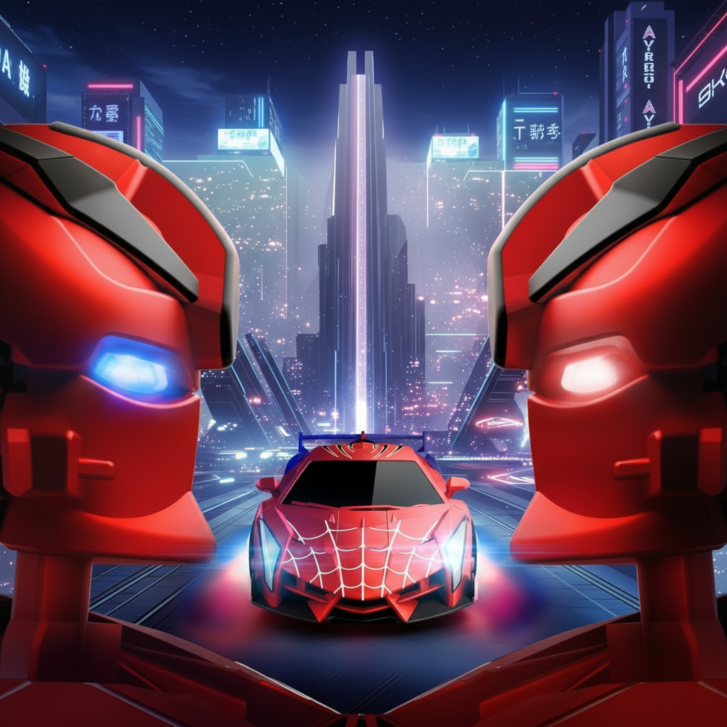 Remote Control Transforming Car Toy with Lights and Music Gift for Kids - Image 7