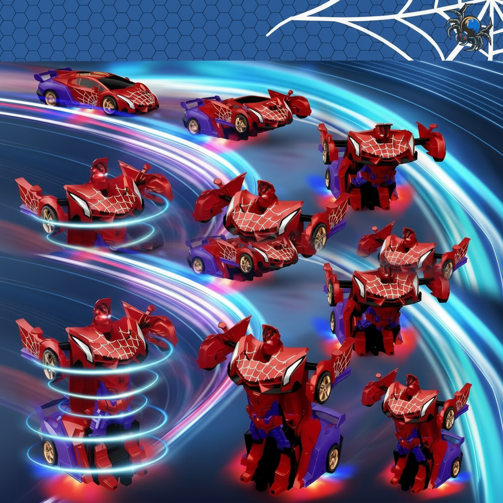 Remote Control Transforming Car Toy with Lights and Music Gift for Kids - Image 5