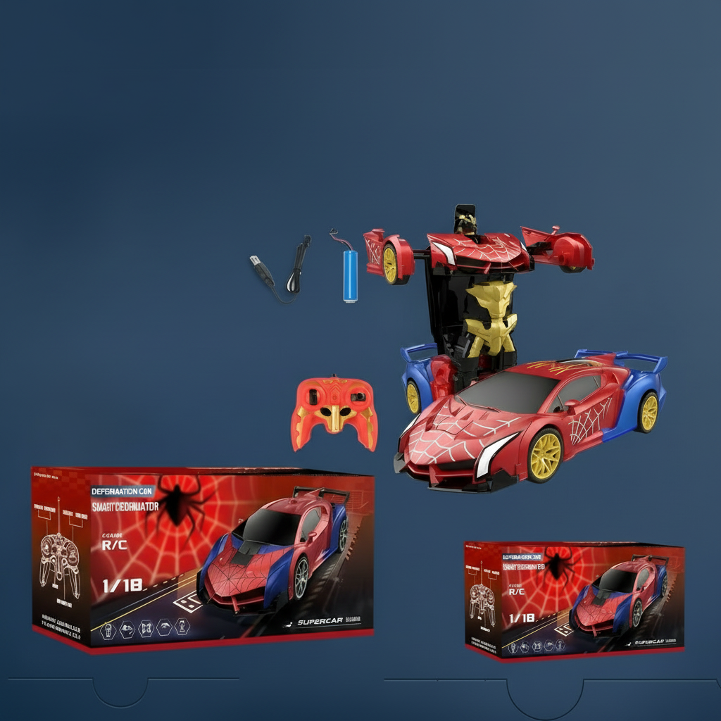 Remote Control Transforming Car Toy with Lights and Music Gift for Kids - Image 6